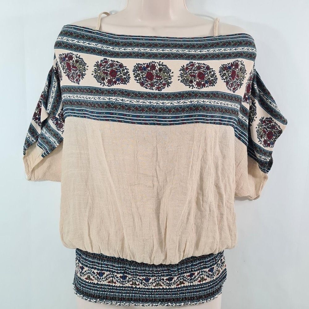 Umber cold shoulder scarf style with extra wide smoking waist